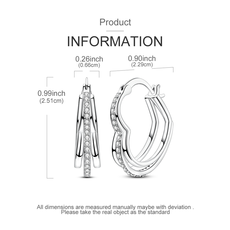 Women's S925 Hypoallergenic Classic Hoop Earrings, Gift for Her